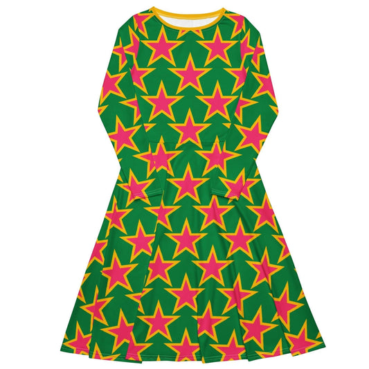 ELLIE STAR green - Midi Dress With Pockets | SHALMIAK