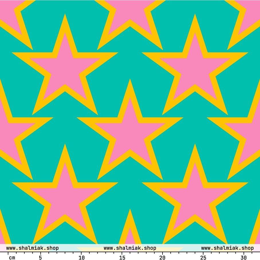 Fabric - ELLIE STAR mint - Classic stars print