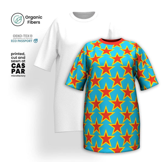 ELLIE STAR turquoise - Organic Cotton T-Shirt Dress | SHALMIAK