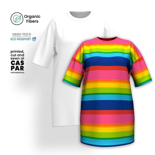 ELLIE rainbow - Organic Cotton T-Shirt Dress | SHALMIAK