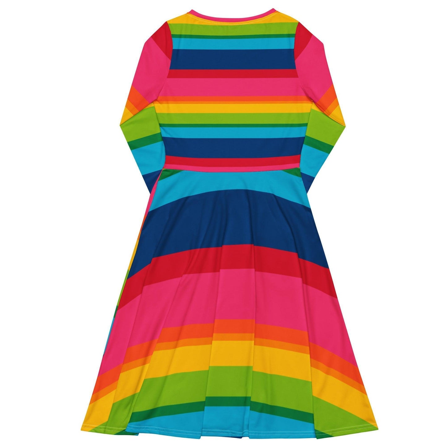 ELLIE rainbow stripe - Midi Dress With Pockets | SHALMIAK