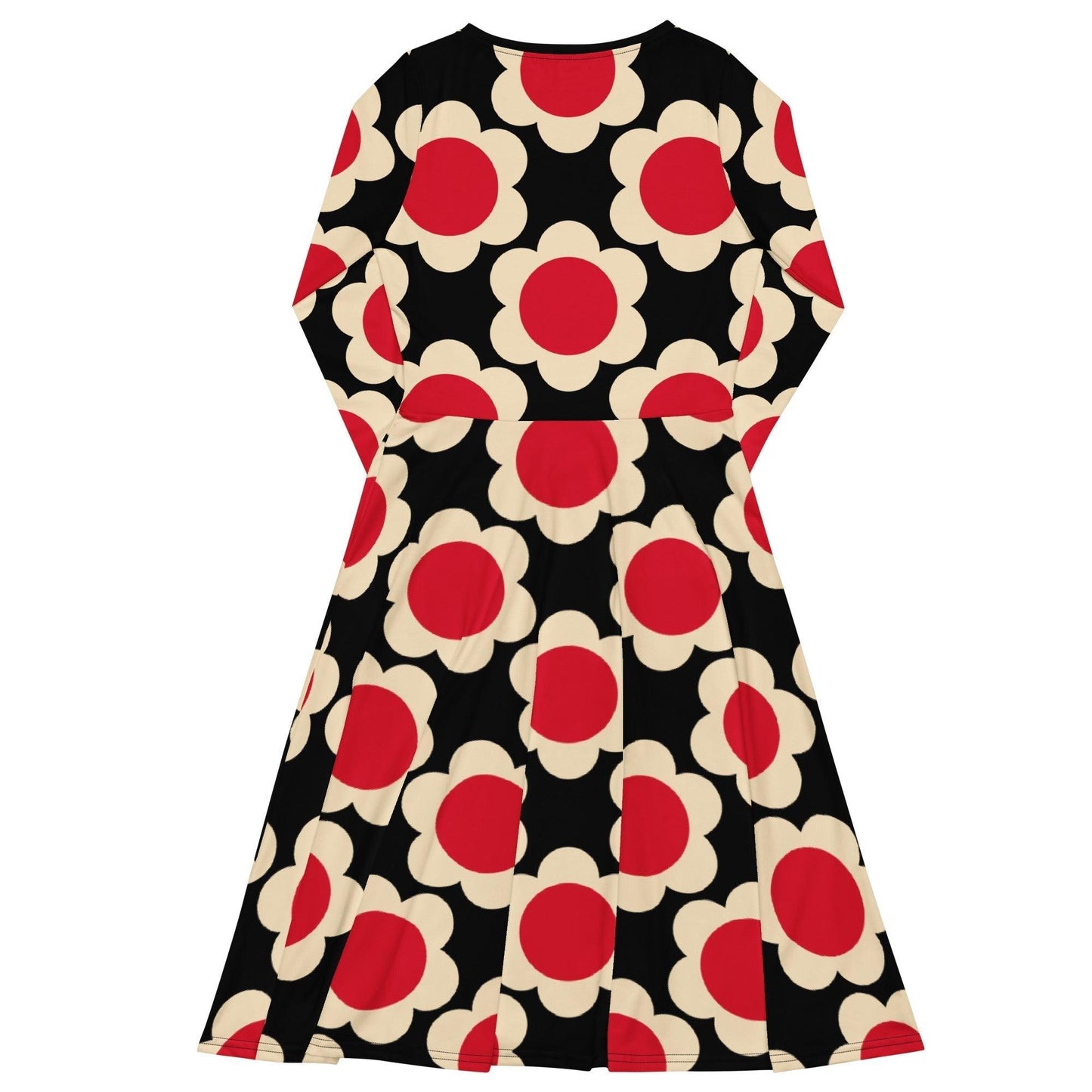 ELLIE red black - Midi Dress With Pockets | SHALMIAK