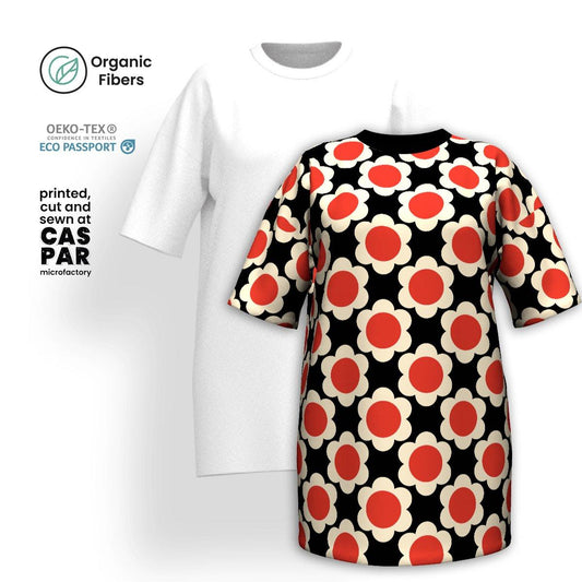 ELLIE red black - Organic Cotton T-Shirt Dress | SHALMIAK