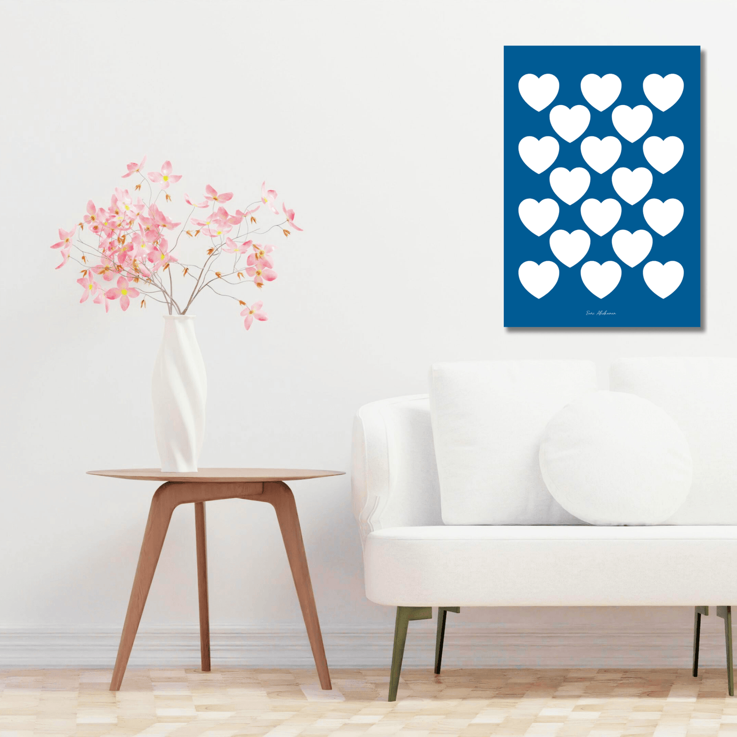 DIGITAL WALL ART - ELLIE LOVE blue white | SHALMIAK