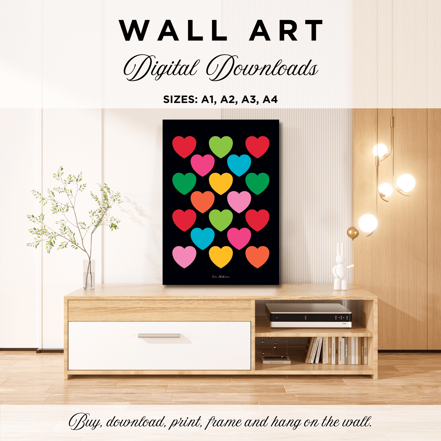DIGITAL WALL ART - ELLIE LOVE mixblack