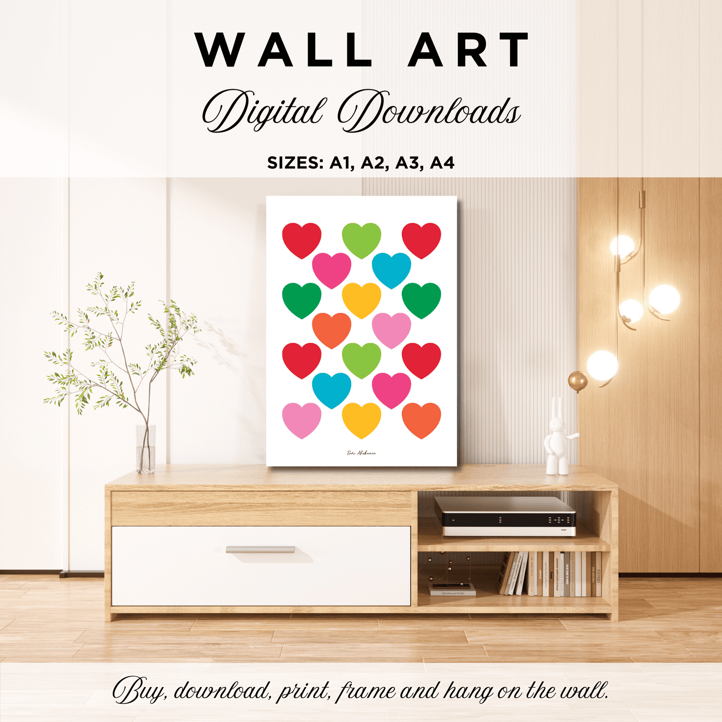 DIGITAL WALL ART - ELLIE LOVE mixwhite