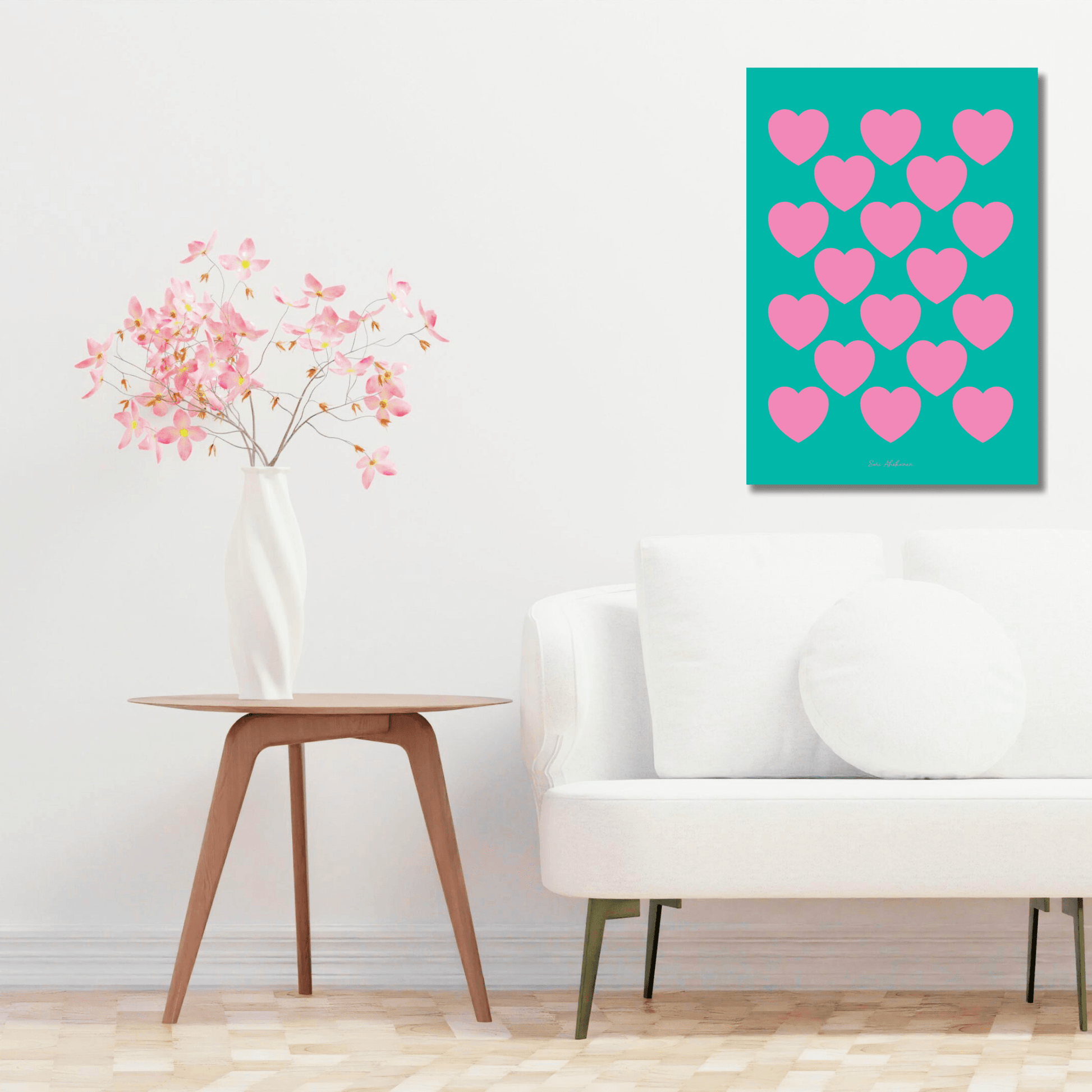 DIGITAL WALL ART - ELLIE LOVE pink mint | SHALMIAK