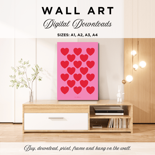 DIGITAL WALL ART - ELLIE LOVE red | SHALMIAK