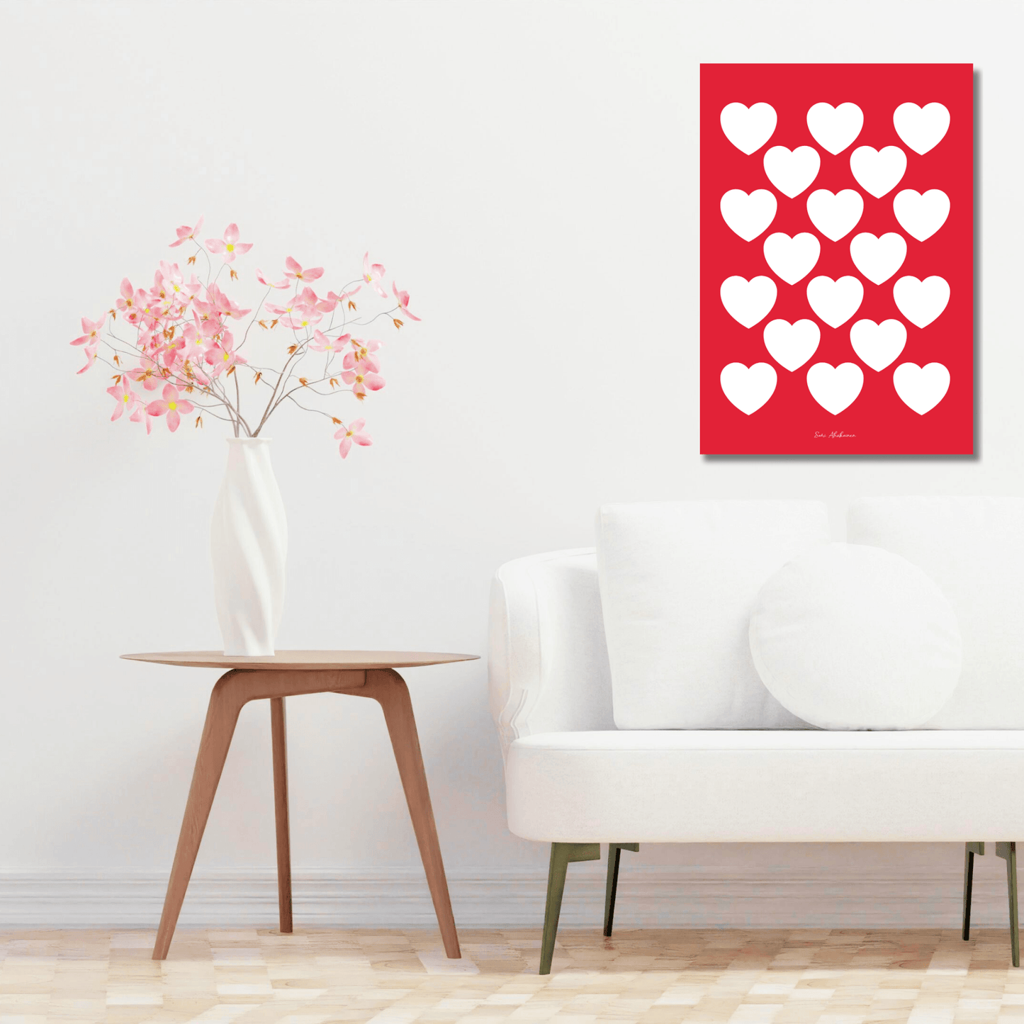 DIGITAL WALL ART - ELLIE LOVE red white | SHALMIAK