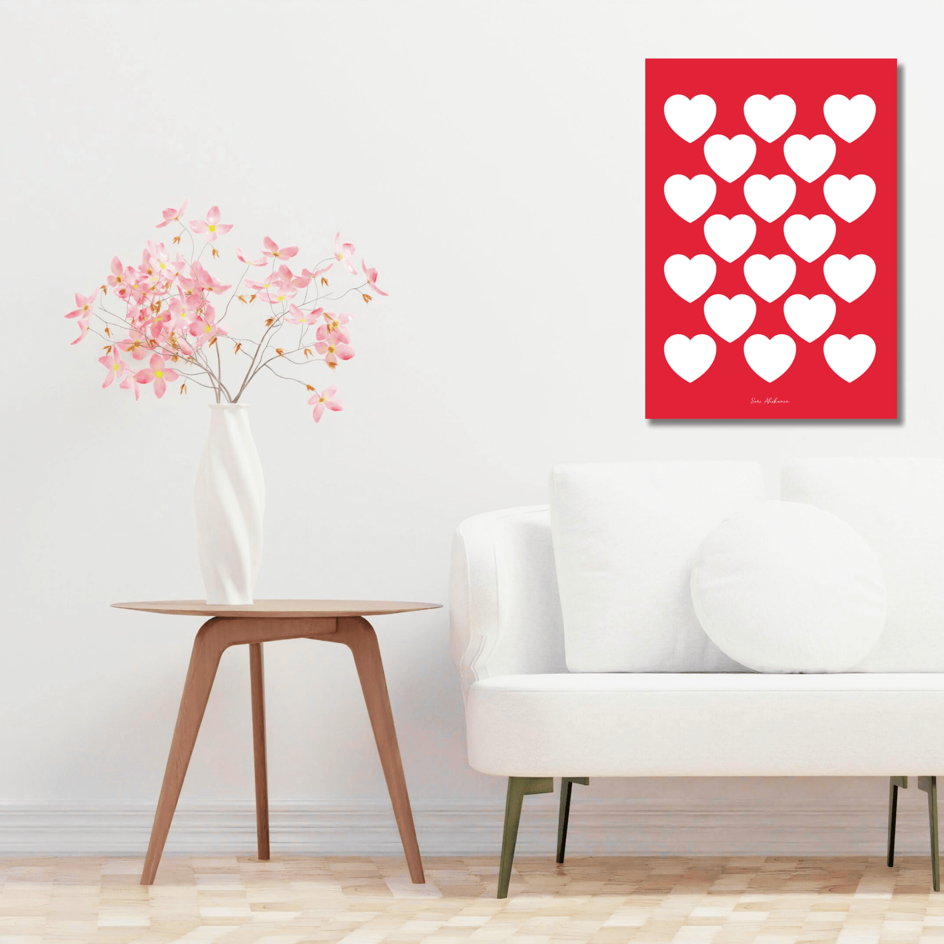 DIGITAL WALL ART - ELLIE LOVE red white | SHALMIAK