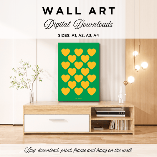 DIGITAL WALL ART - ELLIE LOVE yellow green | SHALMIAK