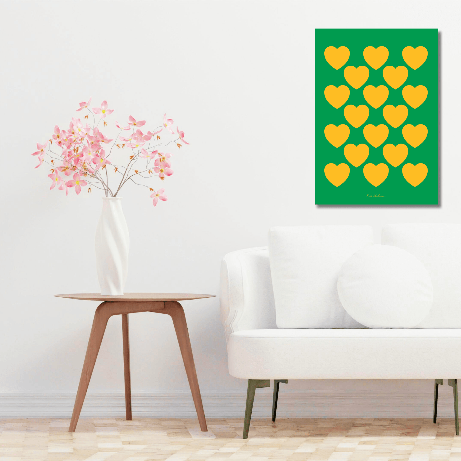 DIGITAL WALL ART - ELLIE LOVE yellow green | SHALMIAK