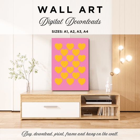 DIGITAL WALL ART - ELLIE LOVE yellow pink | SHALMIAK