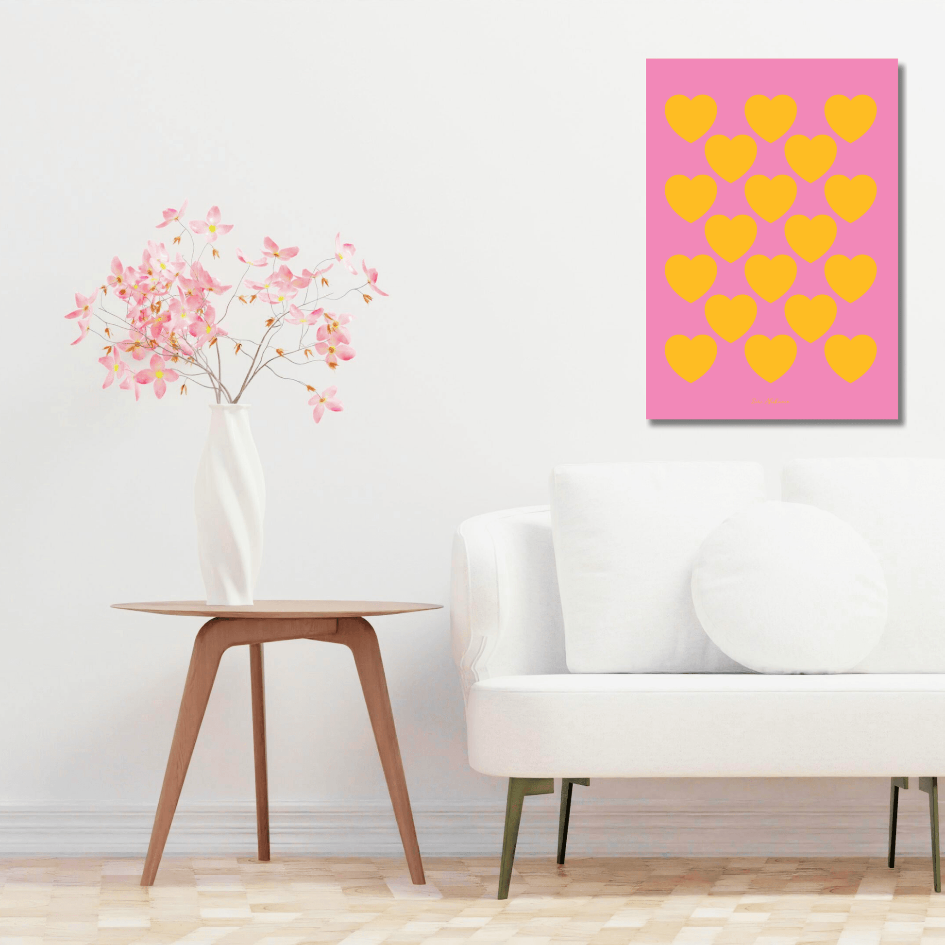 DIGITAL WALL ART - ELLIE LOVE yellow pink | SHALMIAK