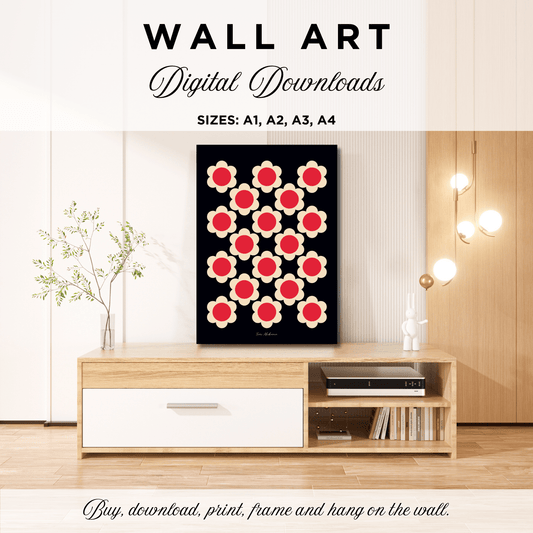 DIGITAL WALL ART - ELLIE red black | SHALMIAK