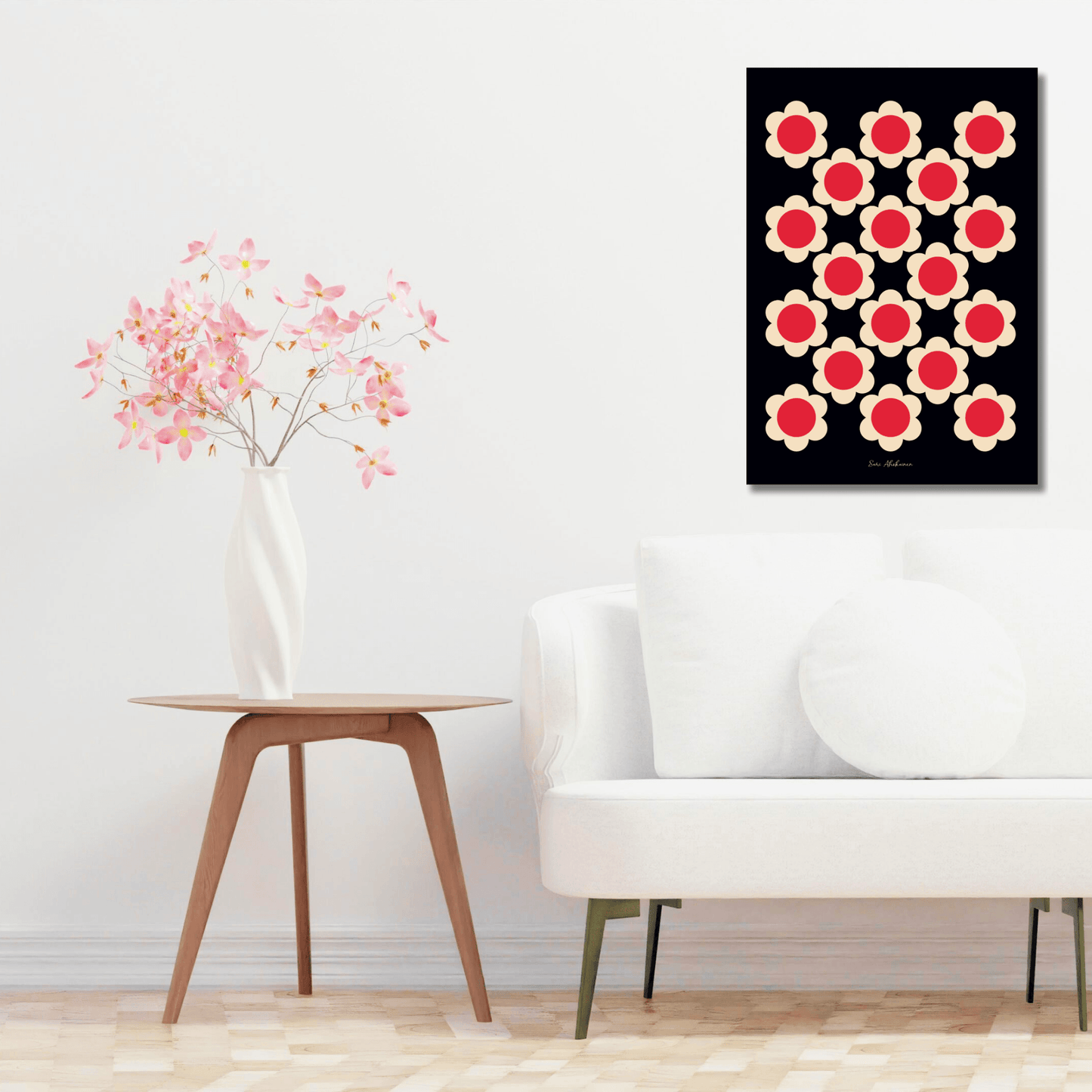 DIGITAL WALL ART - ELLIE red black | SHALMIAK