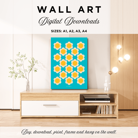 DIGITAL WALL ART - ELLIE yellow turquoise | SHALMIAK