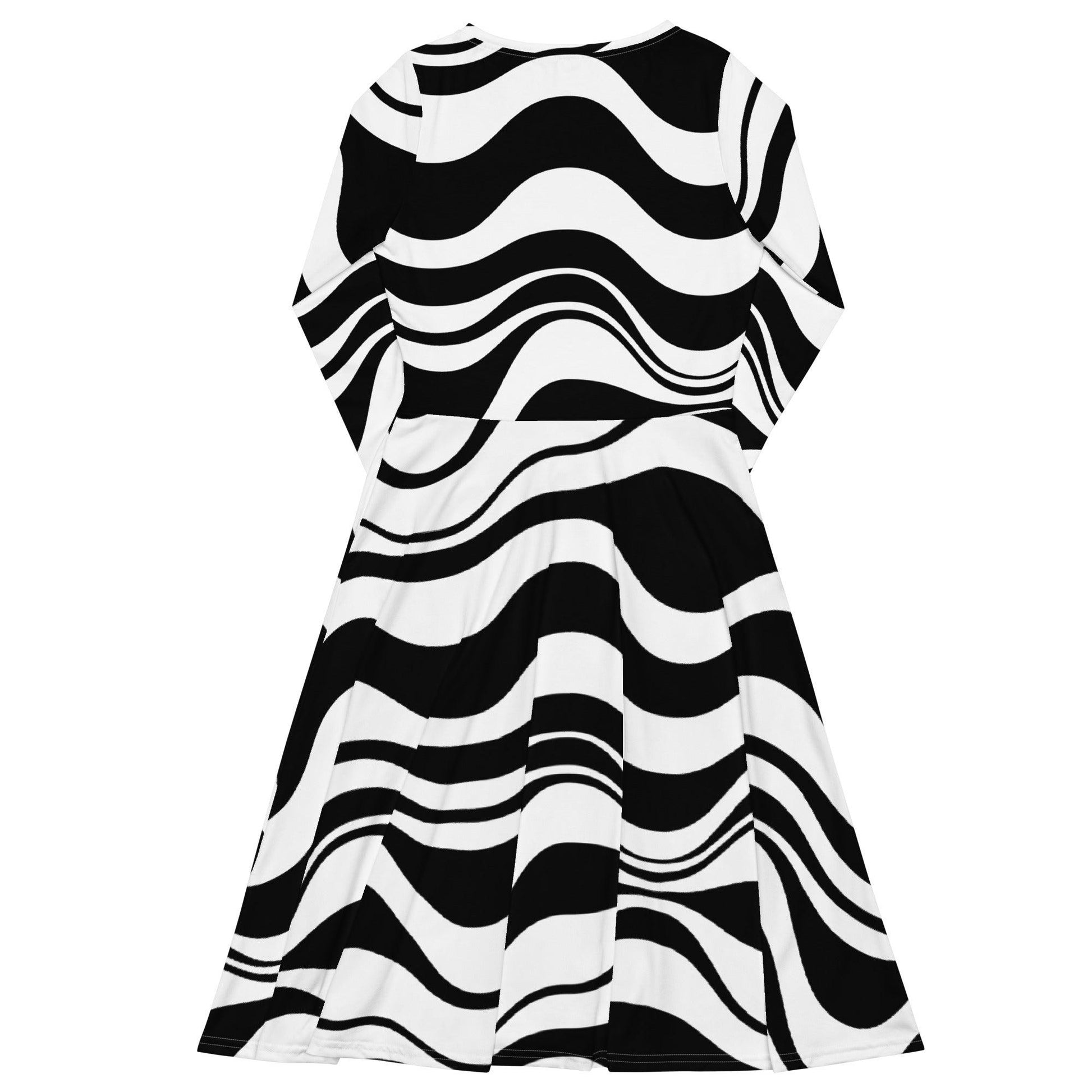 ENERGY WAVES black - Midi Dress With Pockets | SHALMIAK