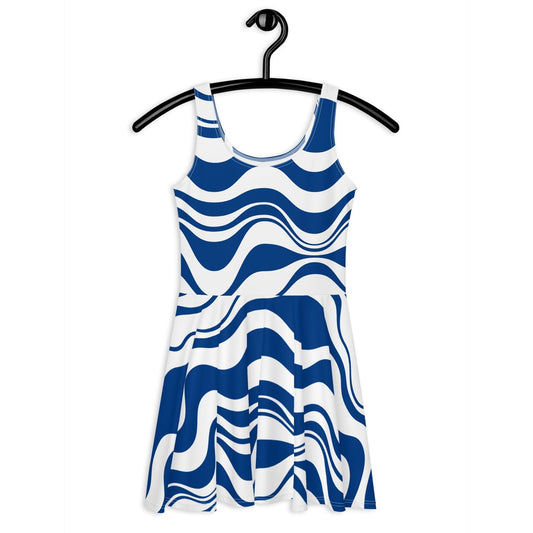 ENERGY WAVES blue - Skater Dress | SHALMIAK