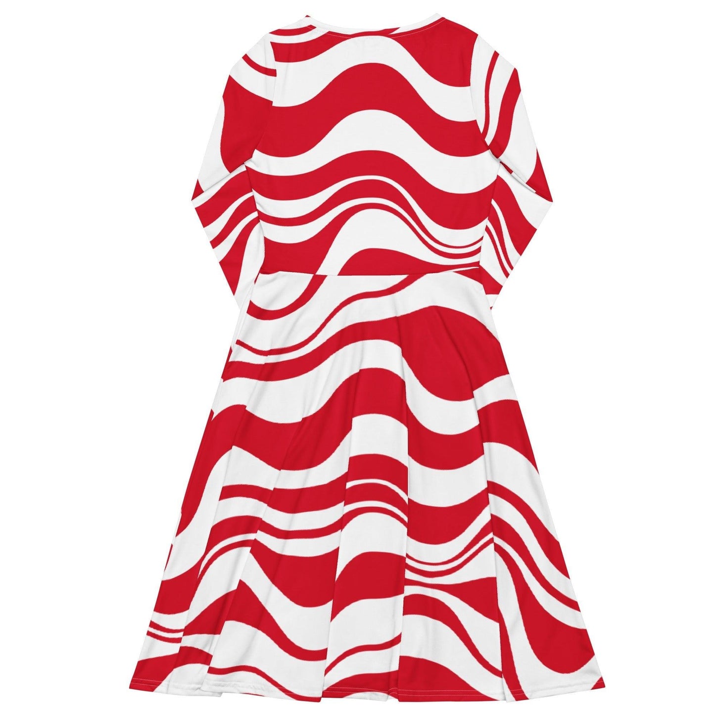ENERGY WAVES red - Midi Dress With Pockets | SHALMIAK