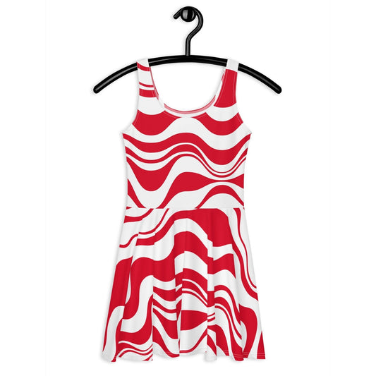 ENERGY WAVES red - Skater Dress | SHALMIAK