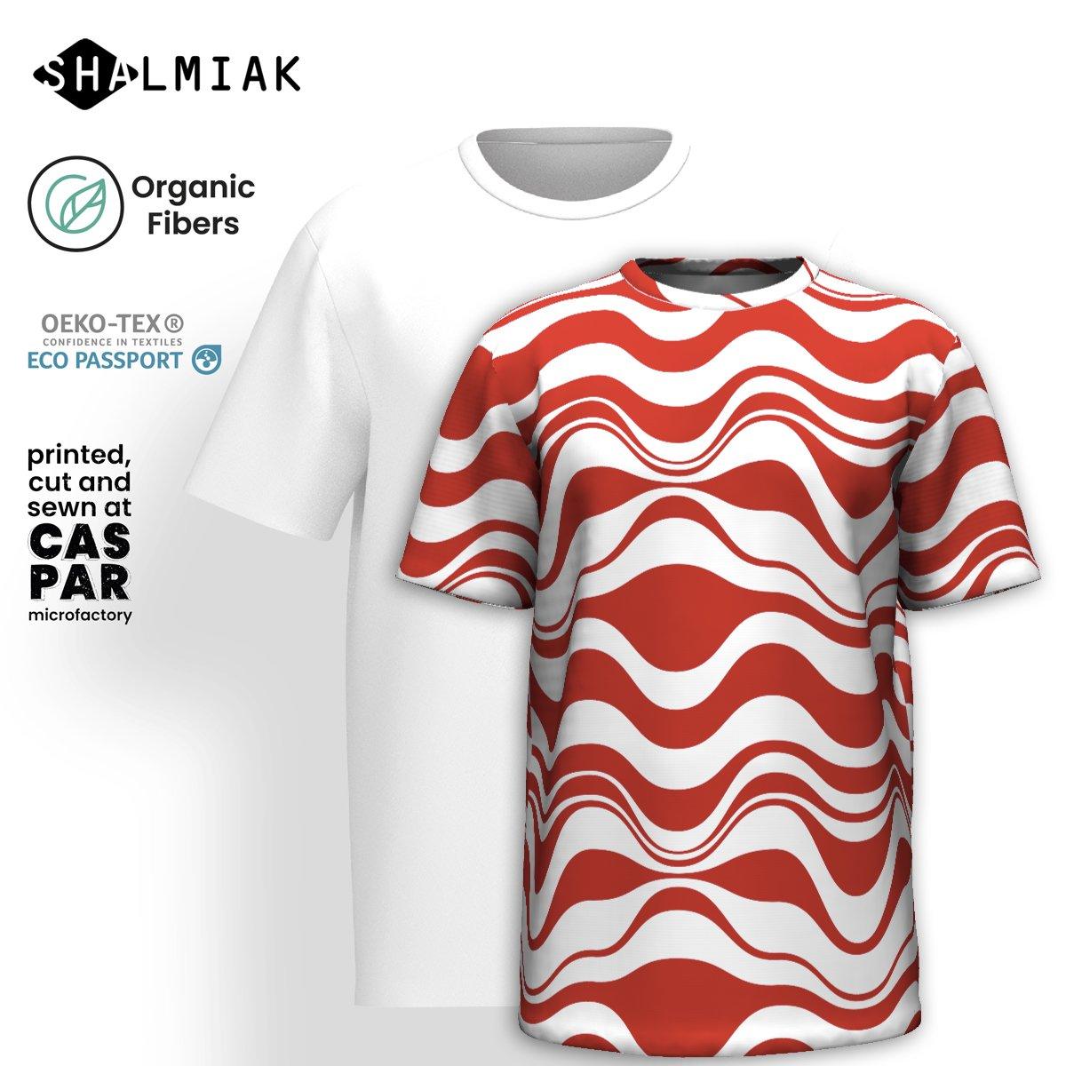 ENERGY WAVES red- Organic Cotton T-Shirt | SHALMIAK