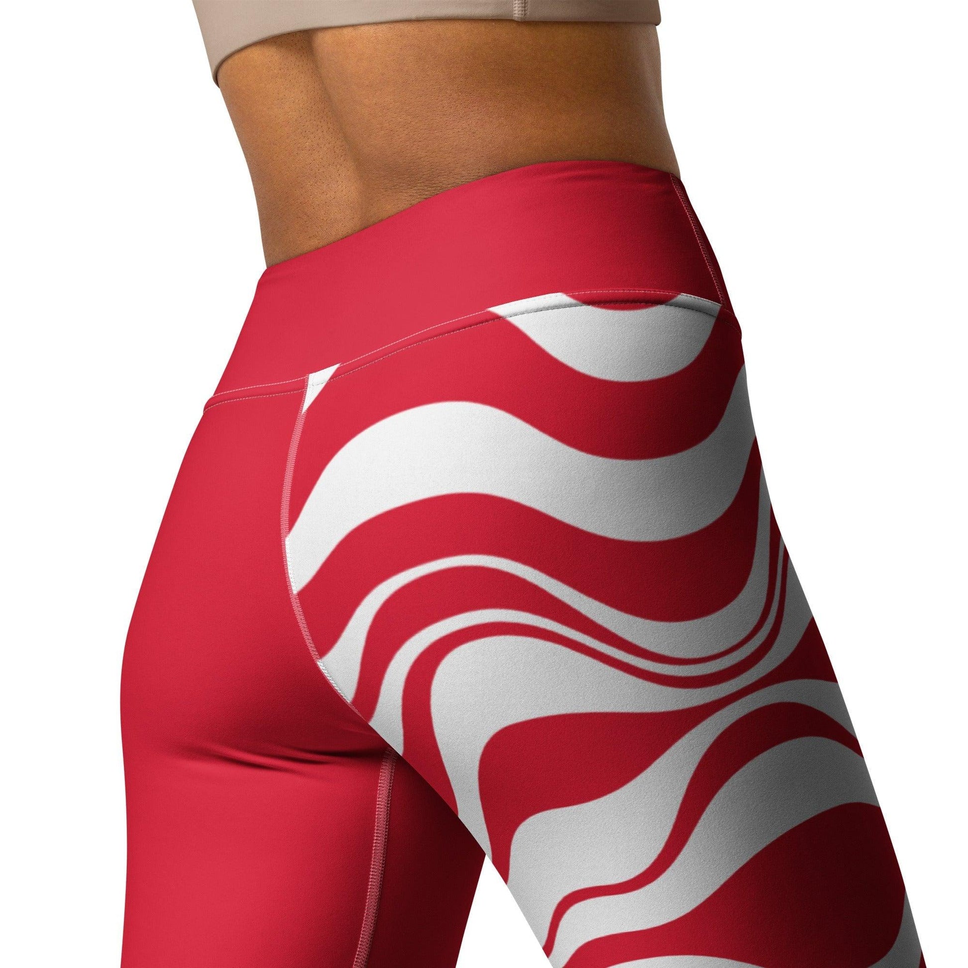 ENERGY WAVES red - Yoga Leggings | SHALMIAK