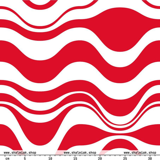 Fabric - ENERGY WAVES red