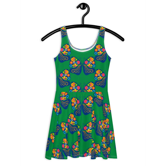 FAB FLOVERYFLY green - Skater Dress | SHALMIAK