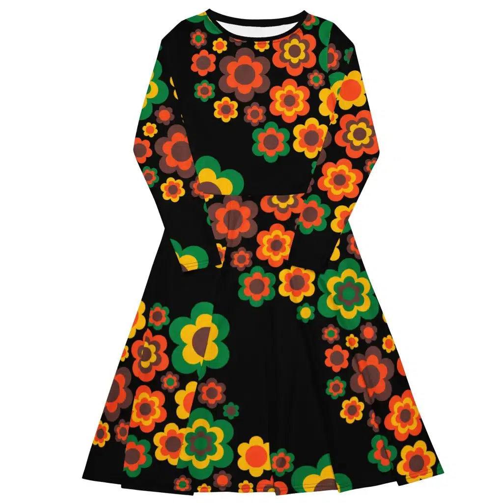 FLORA FOREVER retro - Midi Dress With Pockets | SHALMIAK