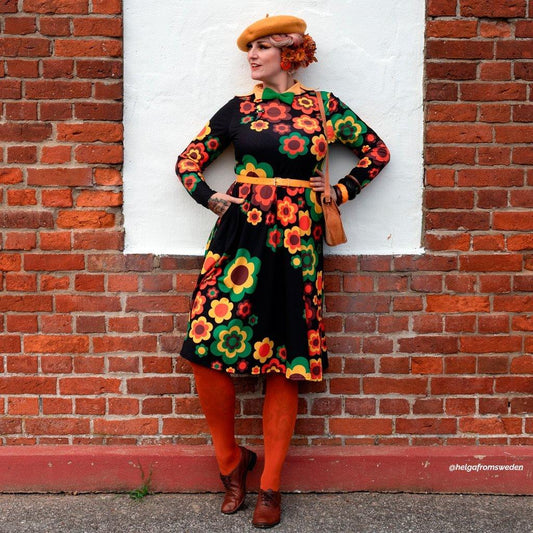 FLORA FOREVER retro - Midi Dress With Pockets | SHALMIAK