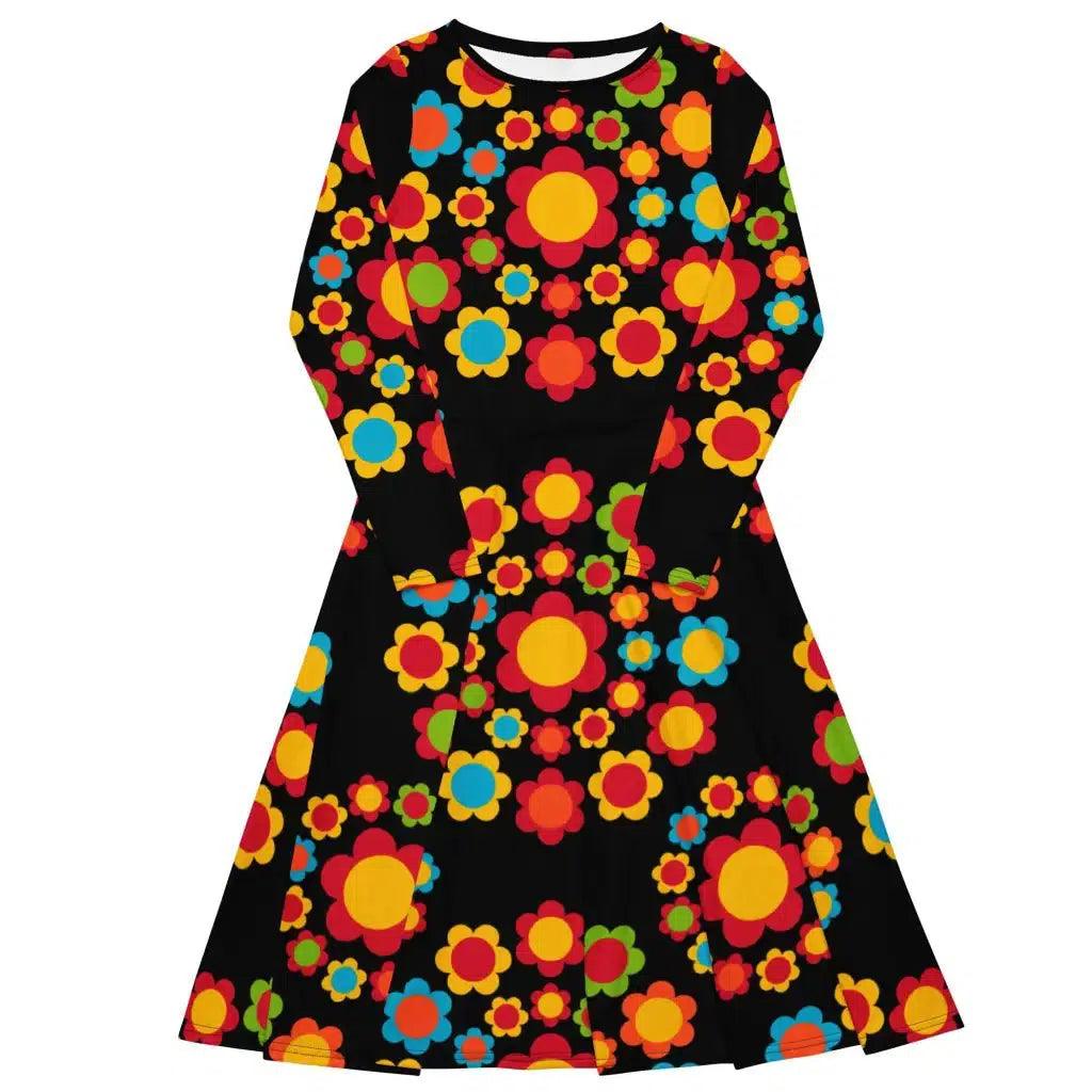 FLOWERSHOP color - Midi Dress With Pockets | SHALMIAK