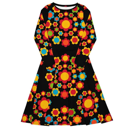 FLOWERSHOP color - Midi Dress With Pockets | SHALMIAK