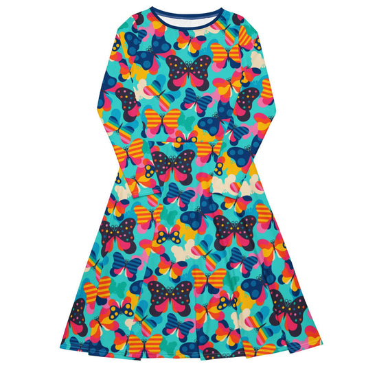 FLYRAVE turquoise - Midi Dress With Pockets | SHALMIAK