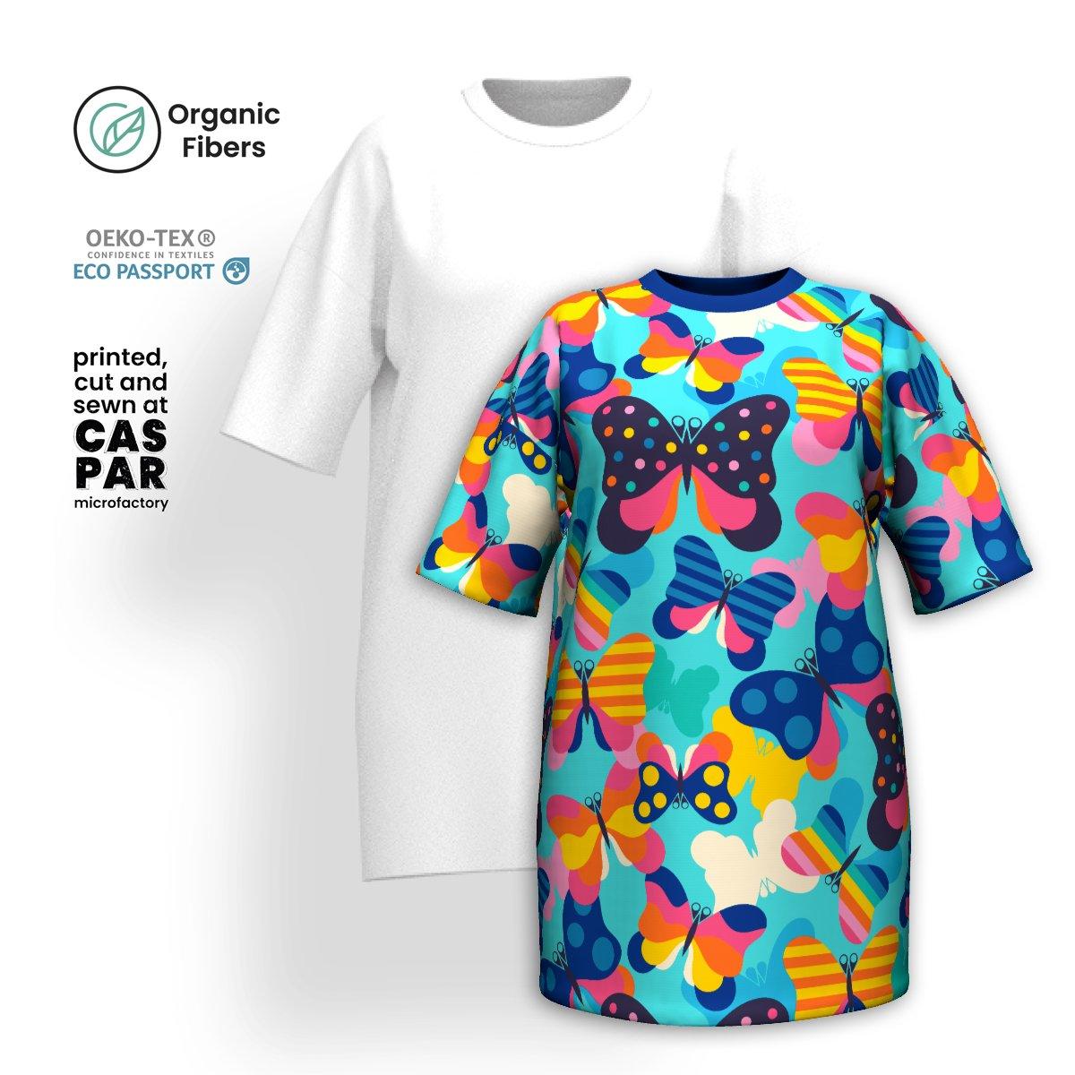 FLYRAVE turquoise - Organic Cotton T-Shirt Dress | SHALMIAK