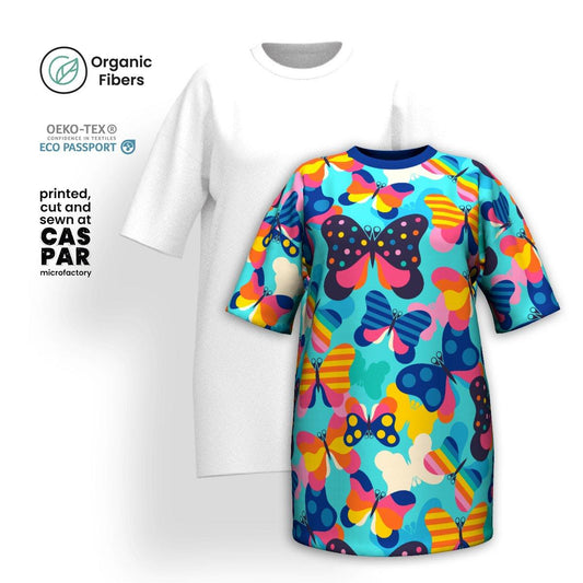 FLYRAVE turquoise - Organic Cotton T-Shirt Dress | SHALMIAK