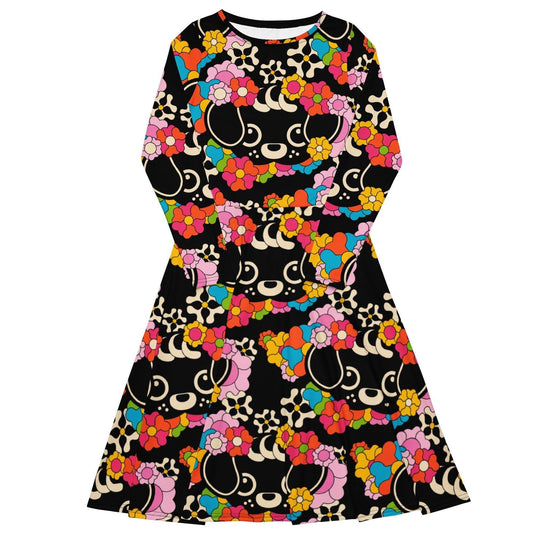 FUNKYPUP black - Midi Dress With Pockets | SHALMIAK