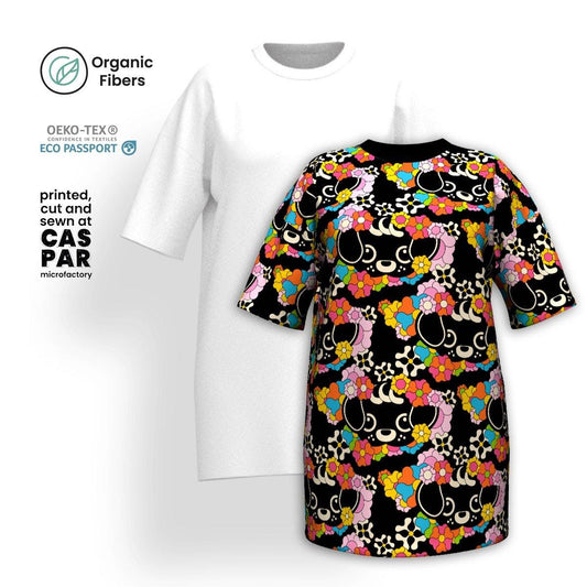 FUNKYPUP black - Organic Cotton T-Shirt Dress | SHALMIAK