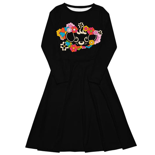 FUNKYPUP black - just pup - Midi Dress With Pockets | SHALMIAK