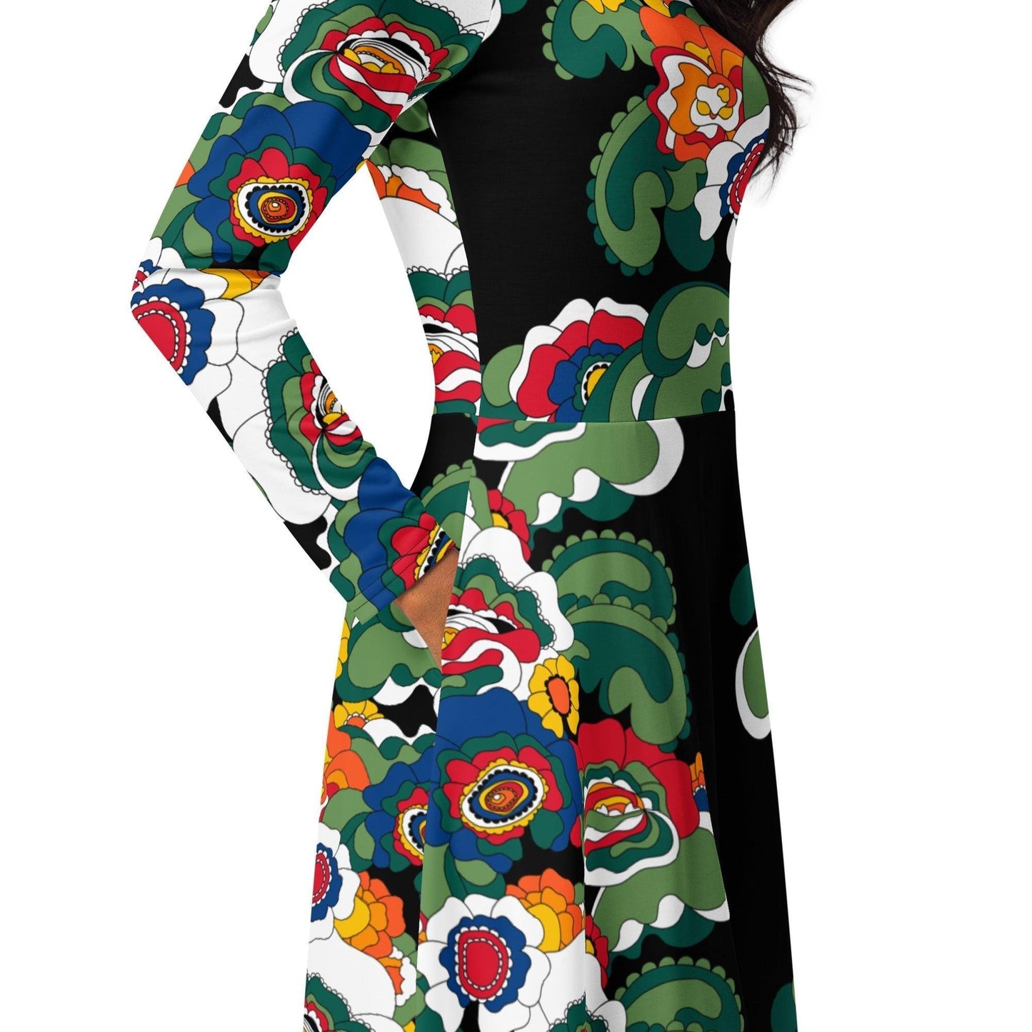GROOVY KURBITS black - Midi Dress With Pockets | SHALMIAK