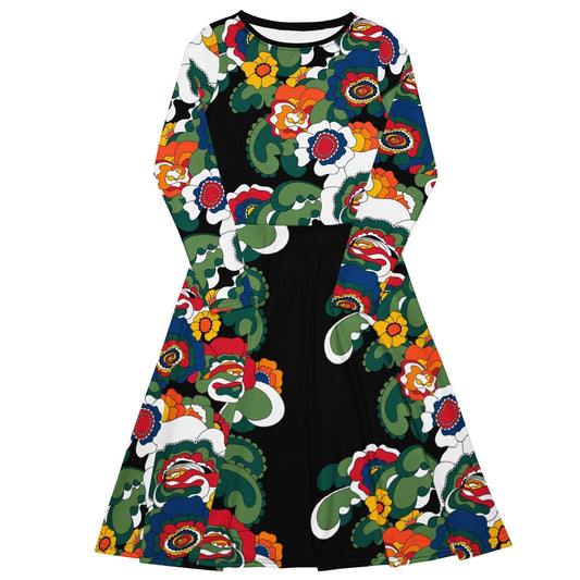 GROOVY KURBITS black - Midi Dress With Pockets | SHALMIAK