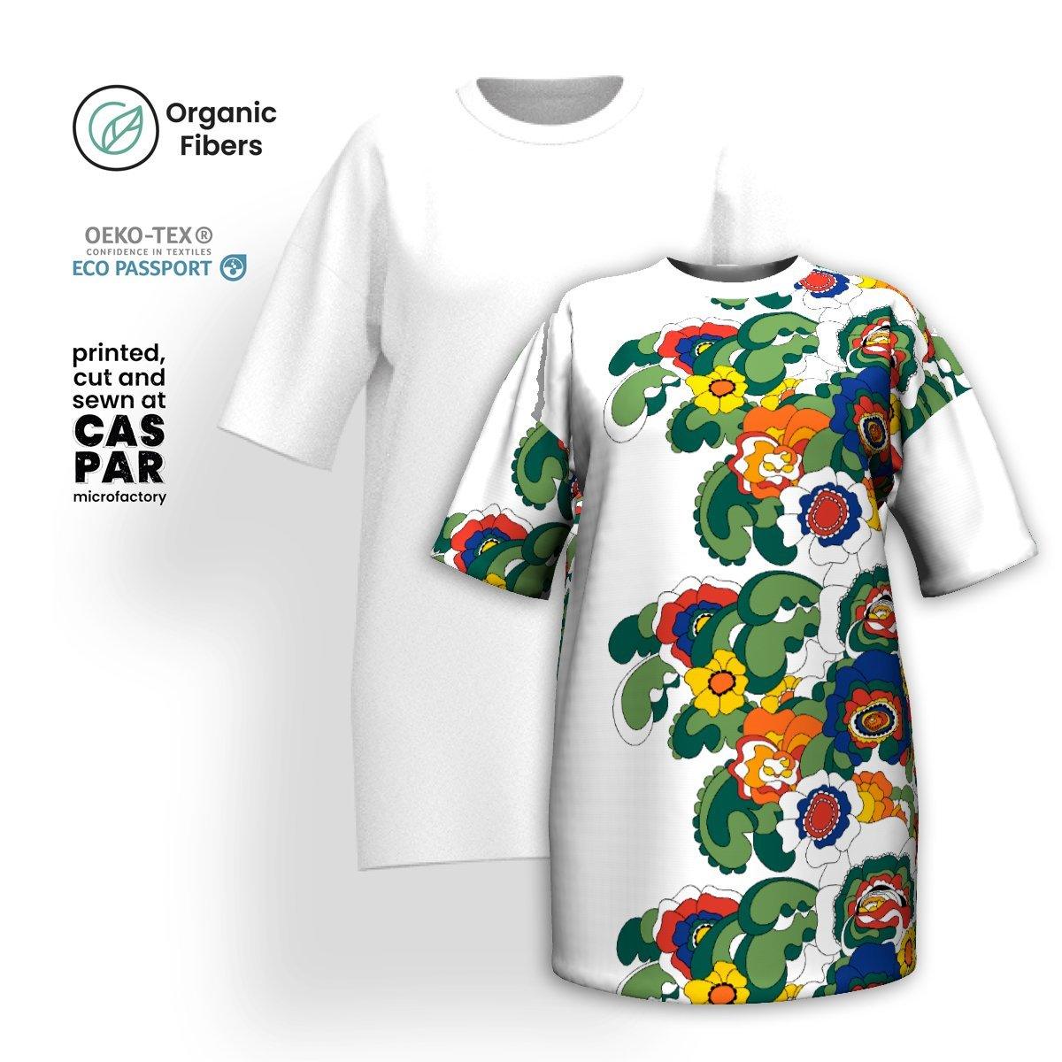GROOVY KURBITS white - Organic Cotton T-Shirt Dress | SHALMIAK