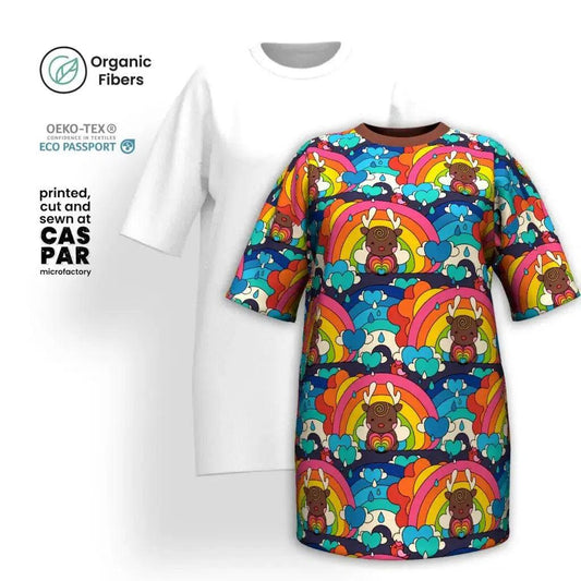 HAPPY RAINDEAR - Organic Cotton T-Shirt Dress | SHALMIAK