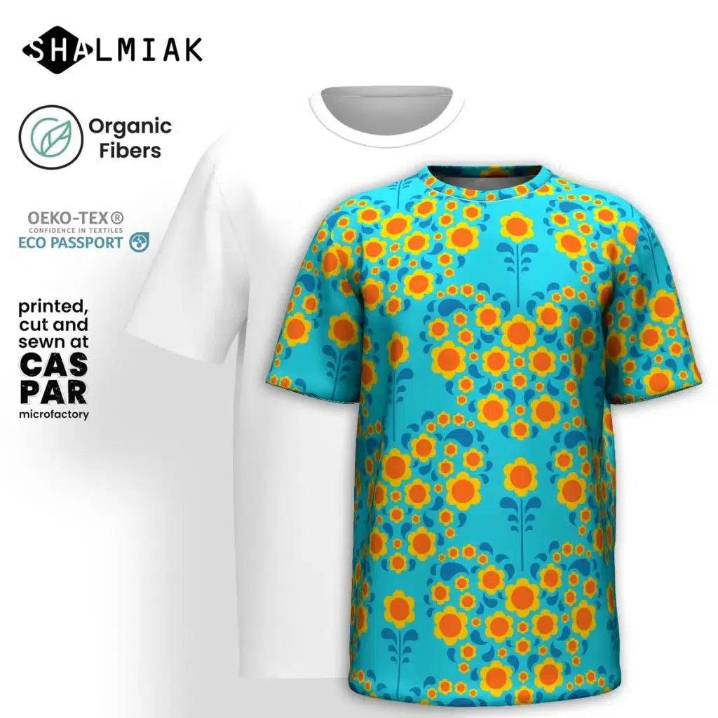 HEARTBEAT orange blue - Organic Cotton T-Shirt | SHALMIAK