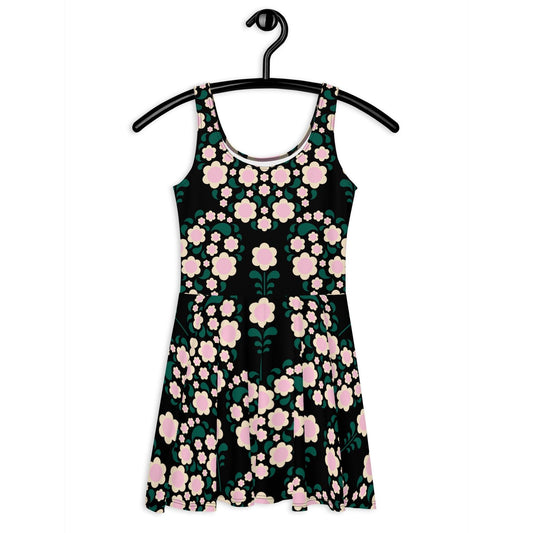 HEARTBEAT pink black - Skater Dress | SHALMIAK
