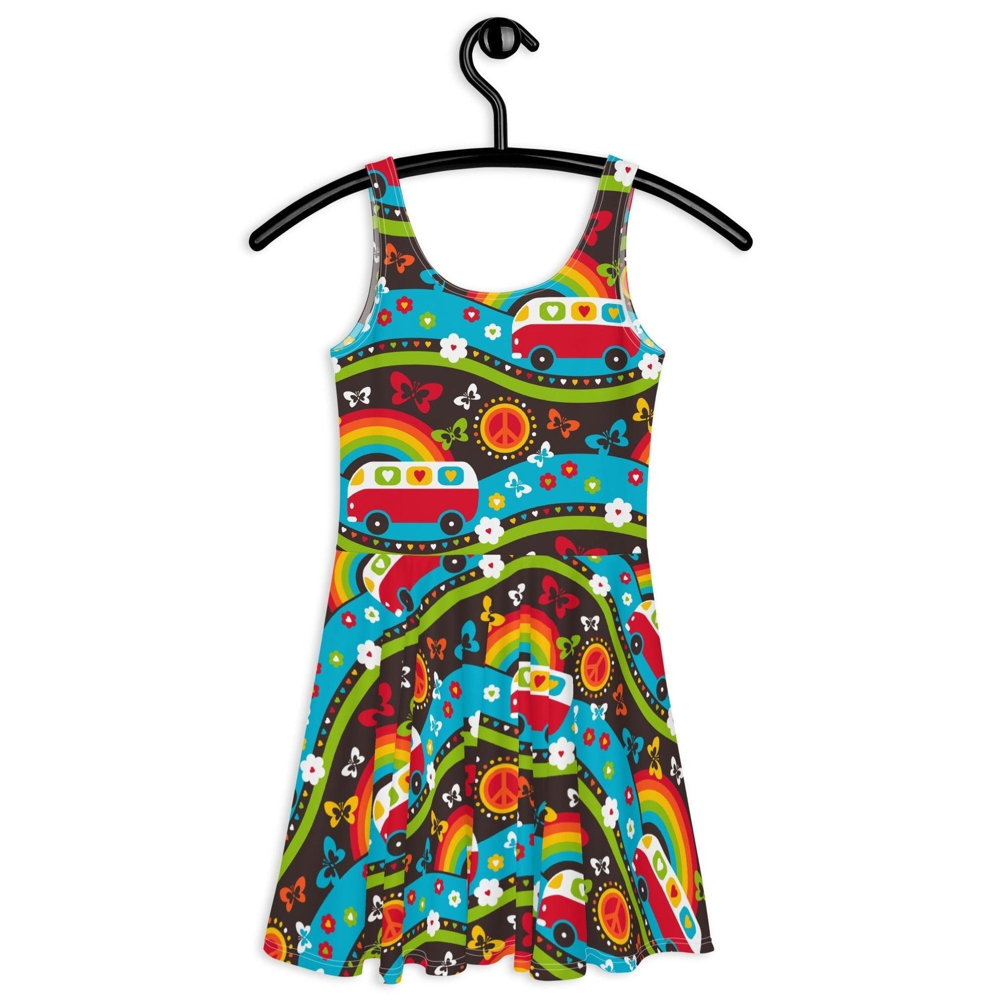 HIPPIE DAY rainbow - Skater Dress | SHALMIAK