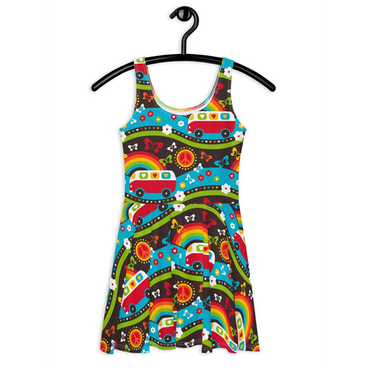 HIPPIE DAY rainbow - Skater Dress | SHALMIAK