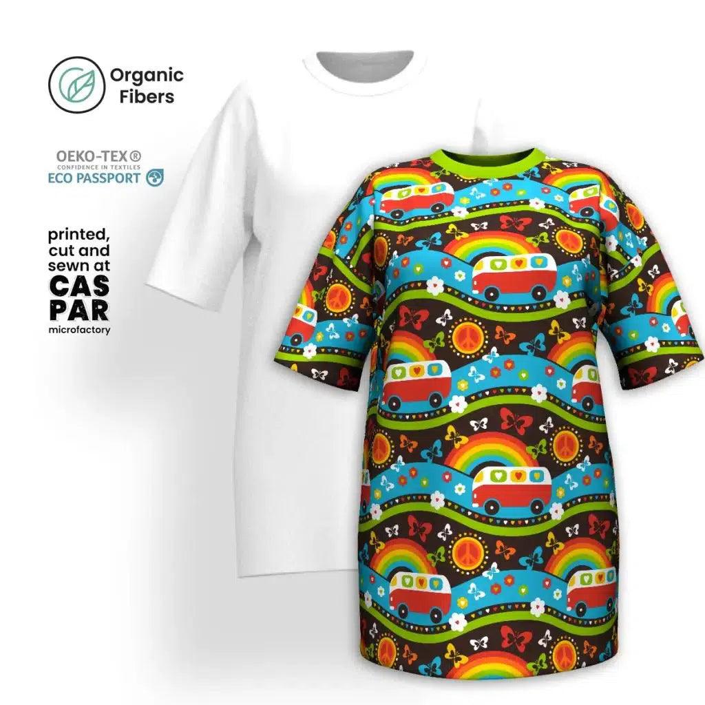 HIPPIE DAY rainbow - Organic Cotton T-Shirt Dress | SHALMIAK