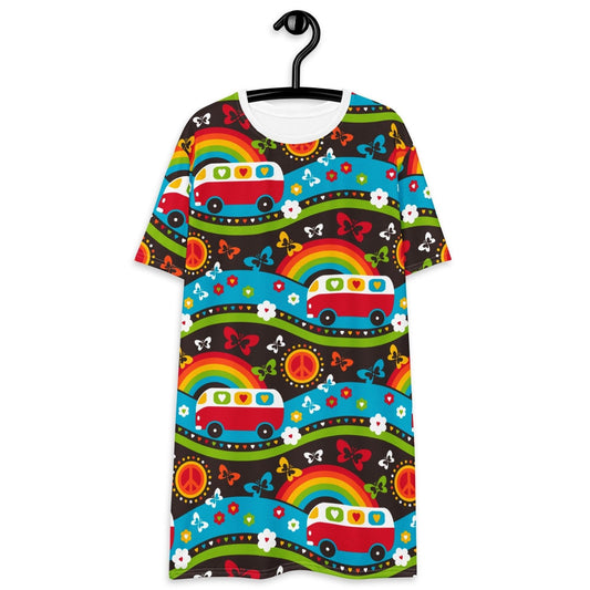 HIPPIE DAY rainbow - T-Shirt Dress | SHALMIAK