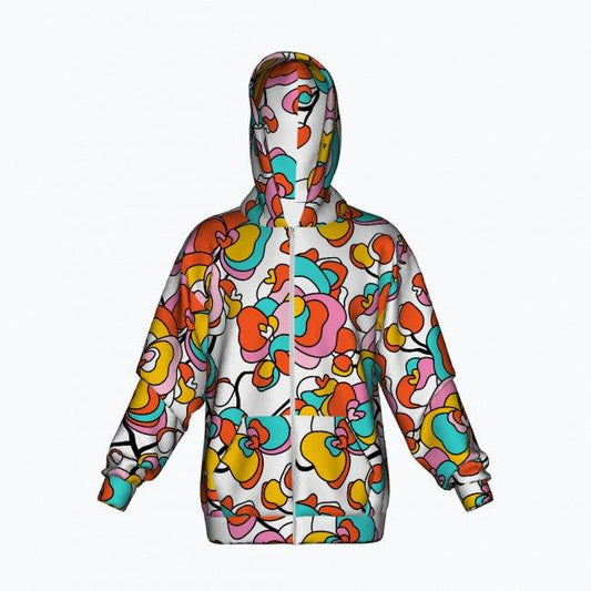 JUBILEE white - Cotton Zipper Hoodie | SHALMIAK